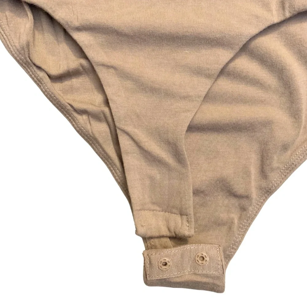 Set of 2 Bodysuit Short Sleeves Size Small Stretch Purple Tan Beige - Picture 5 of 16